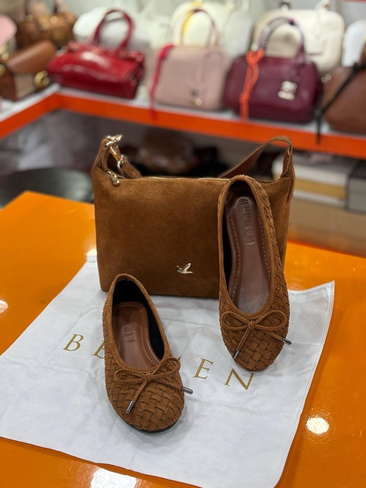 Kahverengi Süet Kadın Babet - Görsel 3