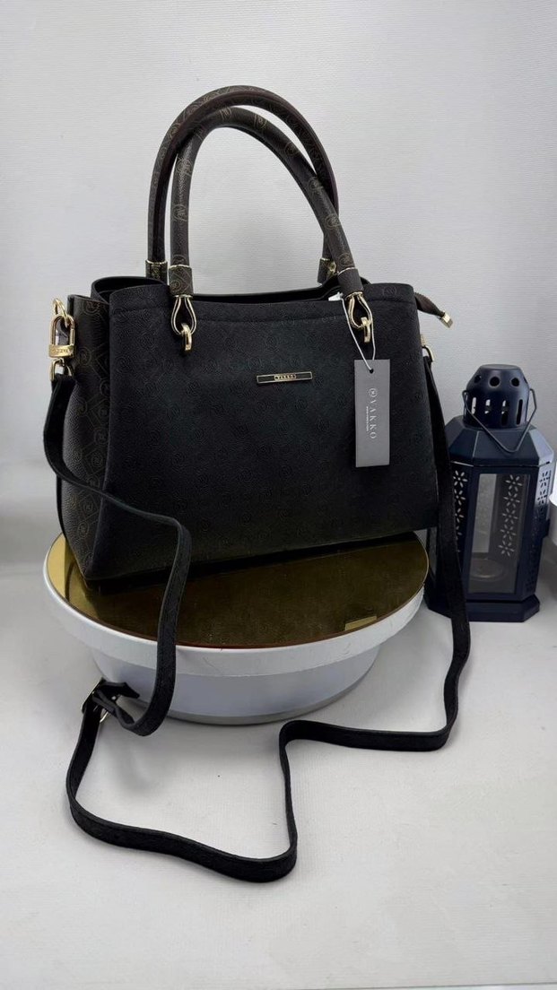 Kahverengi Deri Desenli Klasik Kadın Çanta - Görsel 5