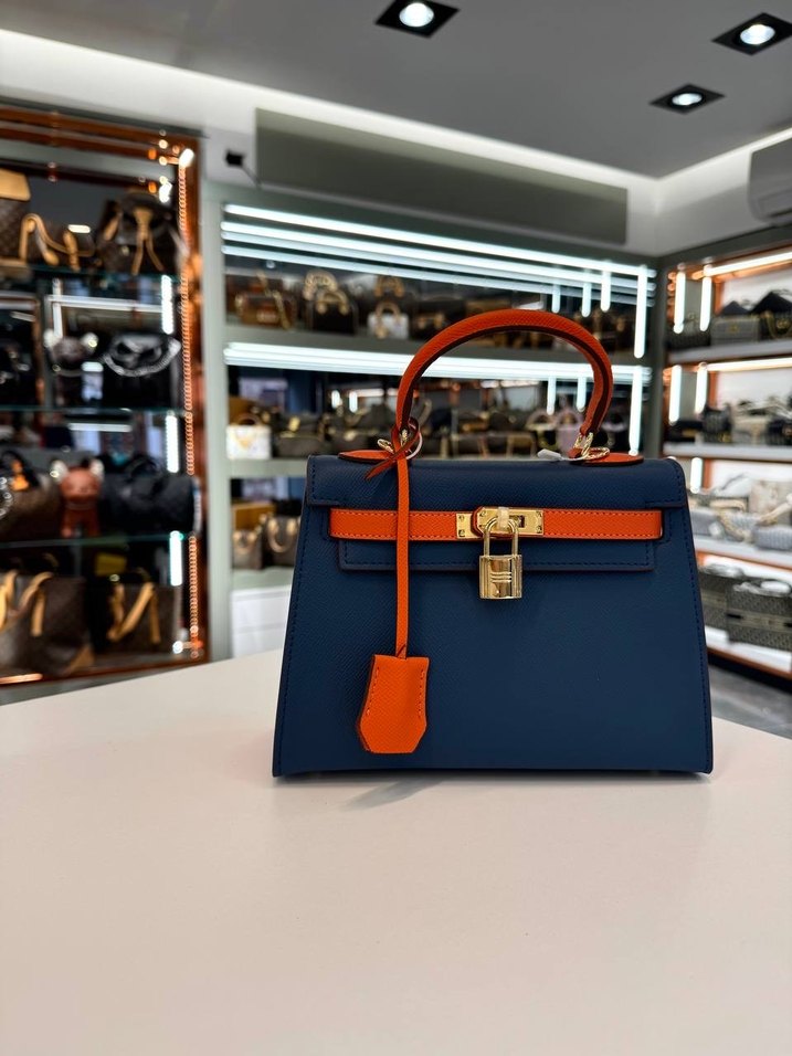 Turuncu Deri Kadın El Çantası - Görsel 3