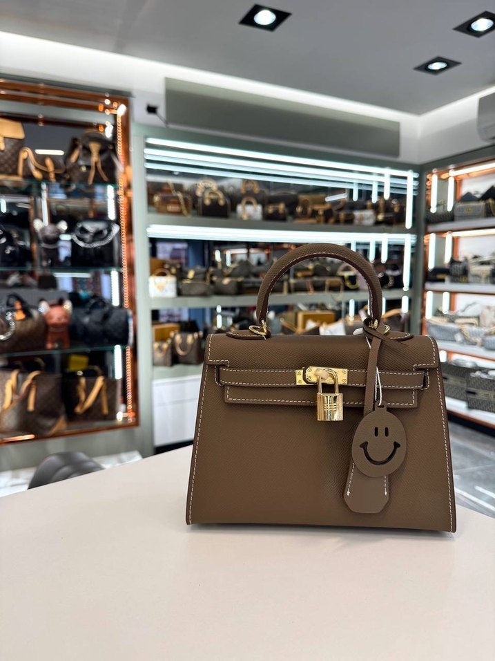 Turuncu Deri Kadın El Çantası - Görsel 2