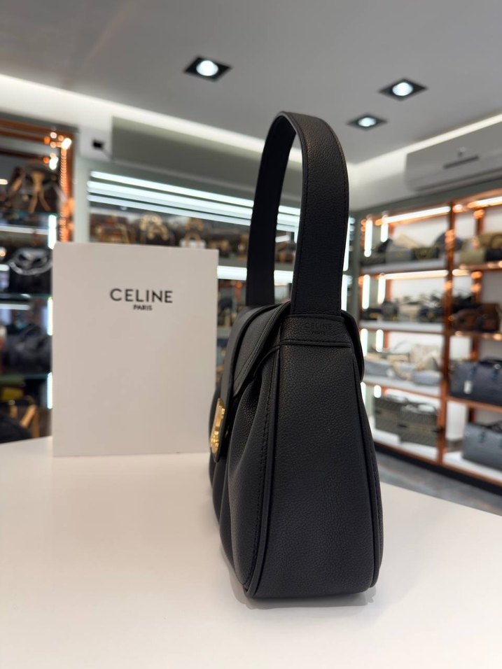 Celine Siyah Deri Kadın Omuz Çantası - Görsel 2