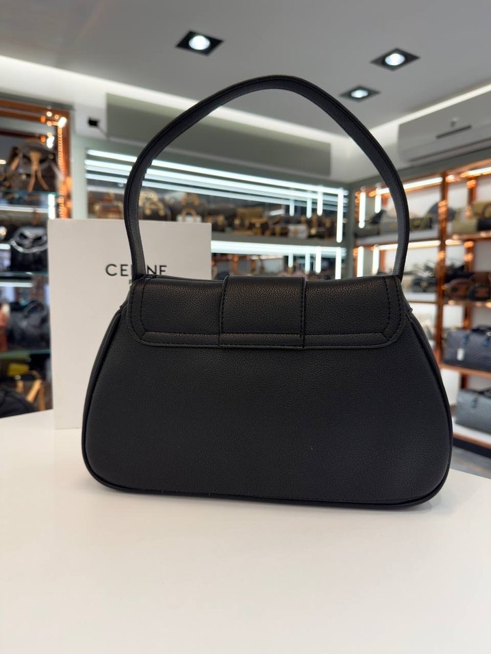 Celine Siyah Deri Kadın Omuz Çantası - Görsel 3
