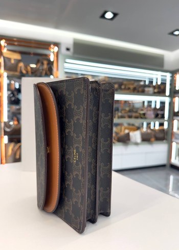 Celine Paris Kahverengi Deri Kadın Çapraz Çanta - Görsel 7