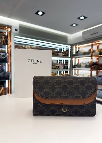 Celine Paris Kahverengi Deri Kadın Çapraz Çanta - Görsel 2