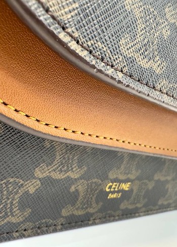 Celine Paris Kahverengi Deri Kadın Çapraz Çanta - Görsel 6