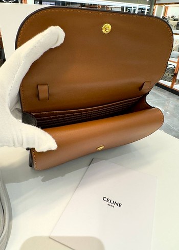 Celine Paris Kahverengi Deri Kadın Çapraz Çanta - Görsel 8