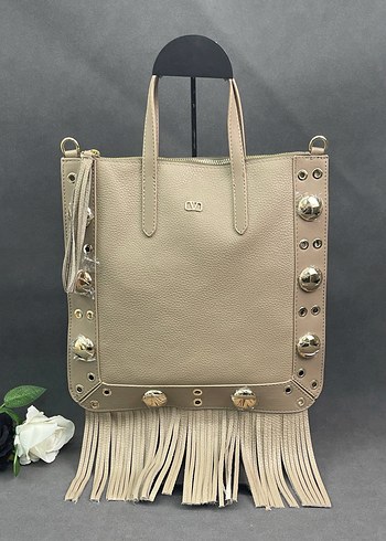 Siyah Püsküllü Süet Bohem Çanta - Görsel 11