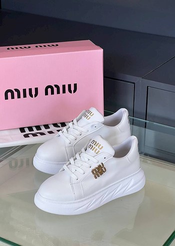 universal Beden siyah Renk Miu Miu Siyah Blok Topuklu Kadın Spor Ayakkabı