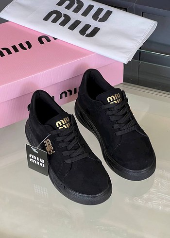 Miu Miu Siyah Blok Topuklu Kadın Spor Ayakkabı