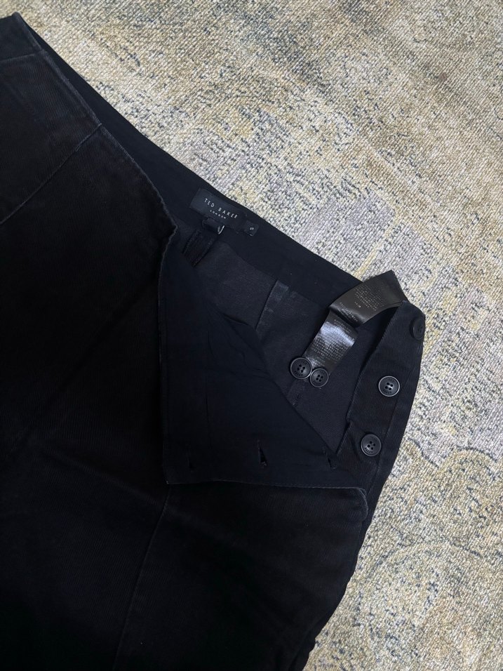 Kadın Siyah Kemerli Loose Fit Denim Pantolon - Görsel 3