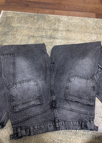 Gri Batik Desenli Bol Kesim Kadın Jean - Görsel 4