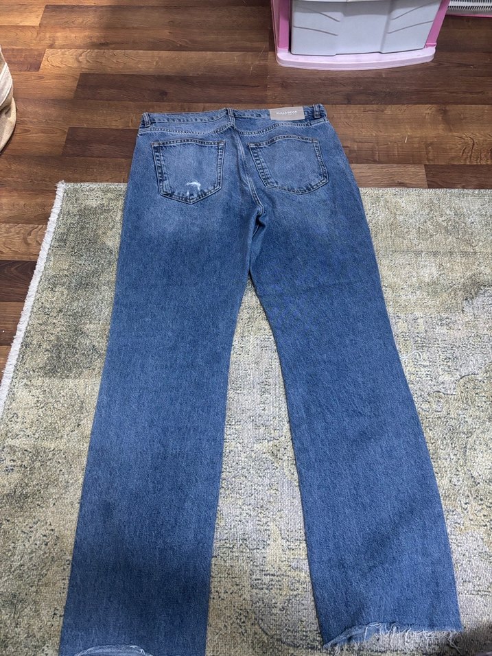 Yırtık Detaylı Gri Mavi Midi Jean - Görsel 2