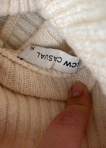 Beyaz Balıkçı Yaka Örgü Kadın Kazak - Görsel 2