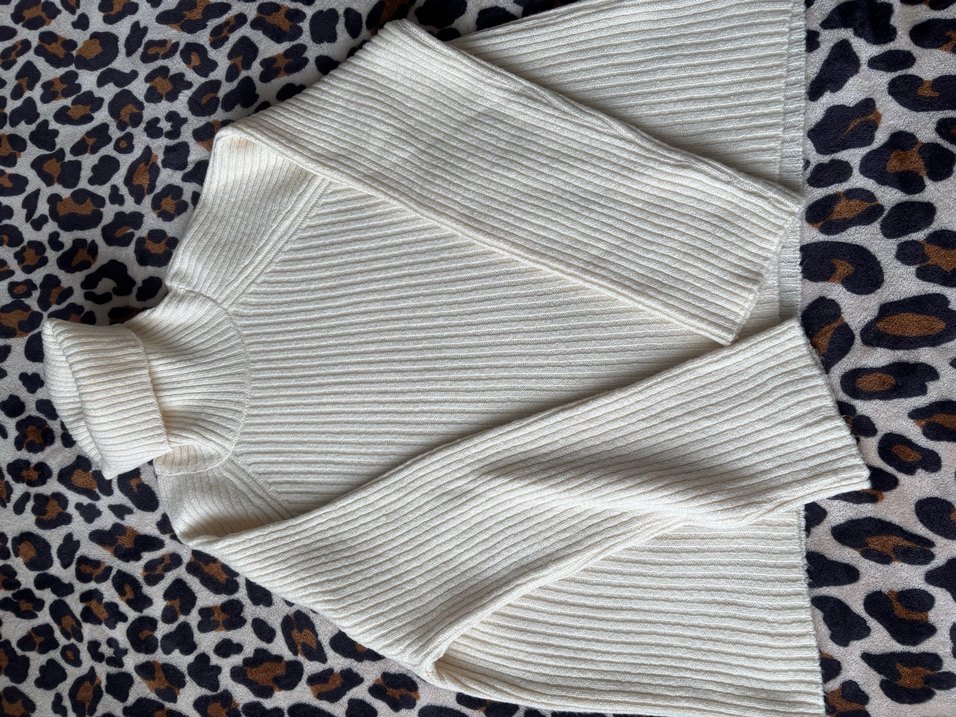 Beyaz Balıkçı Yaka Örgü Kadın Kazak - Görsel 3