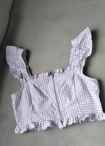Lila askılı crop