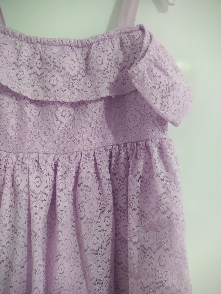 Mor Dantel Kız Elbisesi 3-4 yaş - Görsel 2