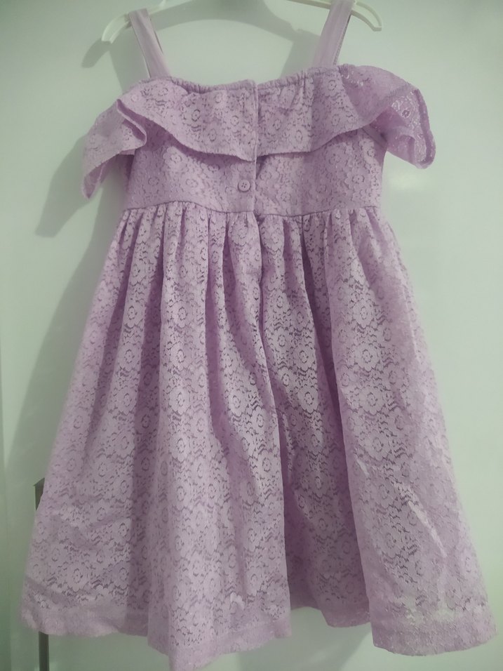 Mor Dantel Kız Elbisesi 3-4 yaş - Görsel 3