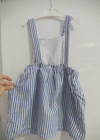 Mavi Çizgili Kız Elbisesi - Görsel 3