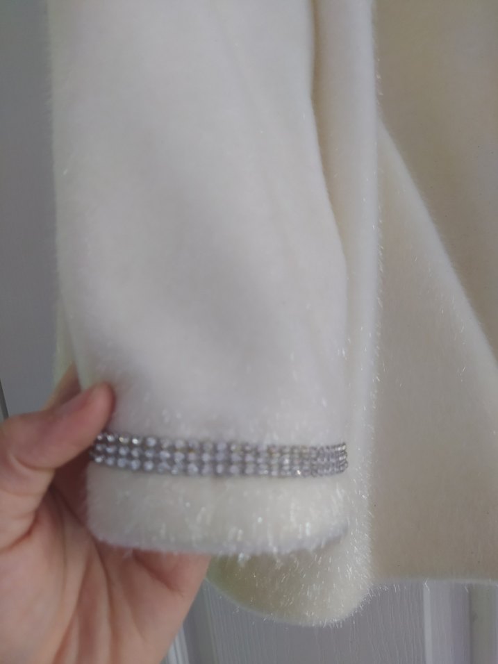 Beyaz Uzun Kollu Abiye Ceket - Görsel 3