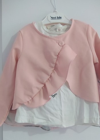 Pembe Kız Çocuk Uzun Kollu Fırfırlı Bolero - Görsel 2