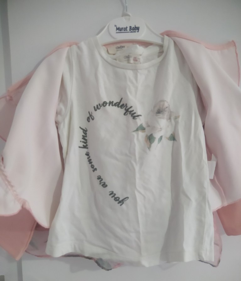 Pembe Kız Çocuk Uzun Kollu Fırfırlı Bolero - Görsel 3