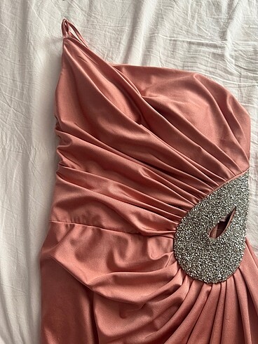 Toz pembe abiye elbise - Görsel 2