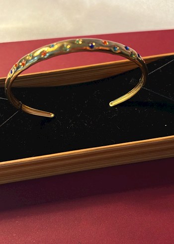 Altın Renkli Boncuklu Yılan Desenli Bileklik - Görsel 5