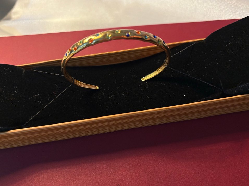 Altın Renkli Boncuklu Yılan Desenli Bileklik - Görsel 5