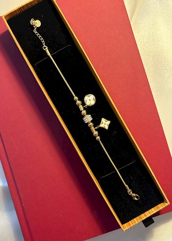 Altın Renkli 14k Kaplama Zincir Detaylı Kadın Bileklik - Görsel 4