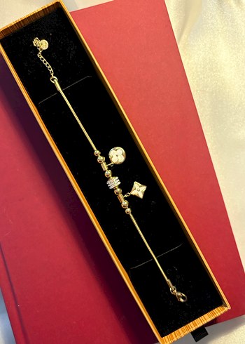 Altın Renkli 14k Kaplama Zincir Detaylı Kadın Bileklik - Görsel 2