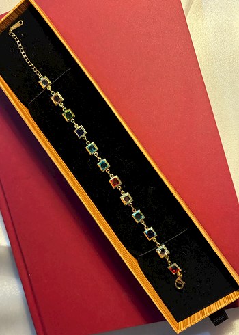 Renkli Zincir Detaylı Kadın Bileklik - Görsel 4