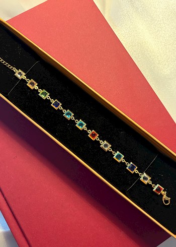 Renkli Zincir Detaylı Kadın Bileklik - Görsel 2