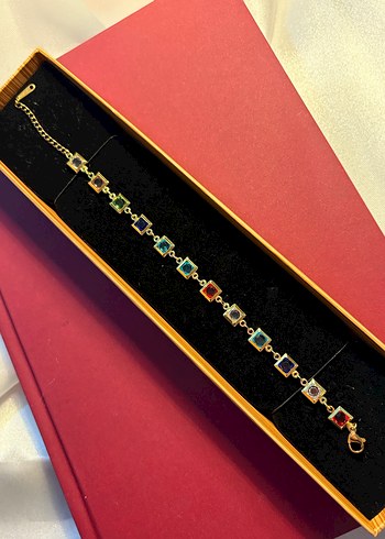 Renkli Zincir Detaylı Kadın Bileklik - Görsel 3