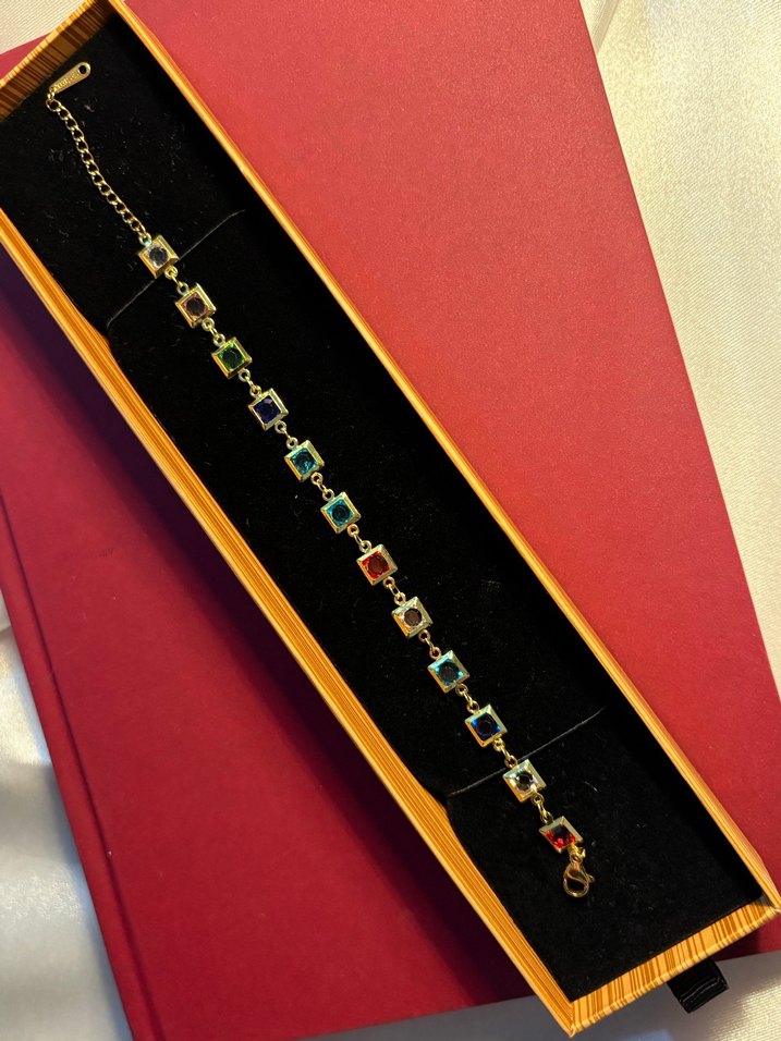 Renkli Zincir Detaylı Kadın Bileklik - Görsel 4