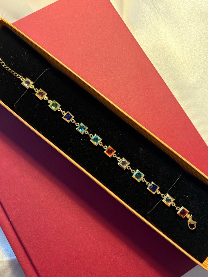 Renkli Zincir Detaylı Kadın Bileklik - Görsel 2