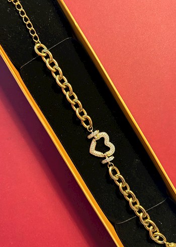 Altın Renk Zincir Detaylı Kadın Bileklik - Görsel 2