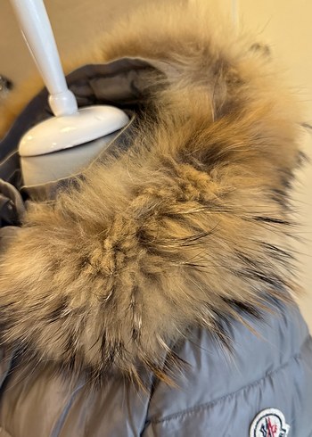 xs Beden gri Renk Moncler Kürk Detaylı Gri Kadın Kışlık Mont
