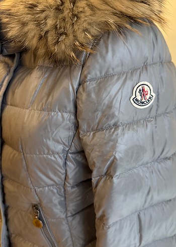 xs Beden Moncler Kürk Detaylı Gri Kadın Kışlık Mont