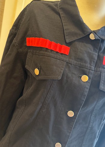 Les Benjamins Düğmeli Siyah Kadın Denim Ceket