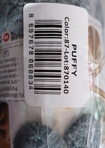 Beden Renk Alize Puffy Gri Peluş İplik