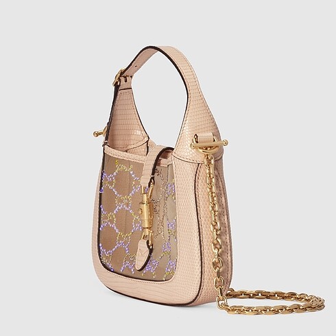 Gucci Gucci Jackie 1961 Mini Crystal GG Lizard Bag