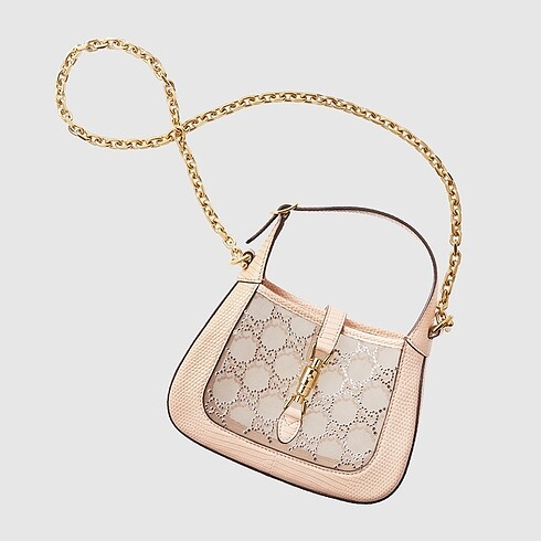 Beden ten rengi Renk Gucci Jackie 1961 Mini Crystal GG Lizard Bag
