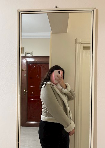 Pull & Bear Kürklü Bej Kadın Kısa Ceket - Görsel 6