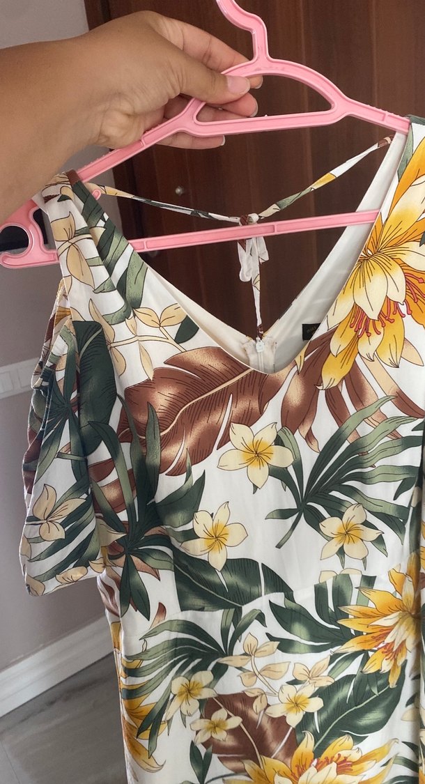 Çiçek Desenli Bohem Midi Elbise - Görsel 5