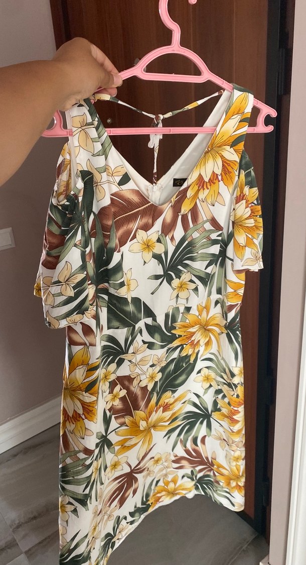 Çiçek Desenli Bohem Midi Elbise - Görsel 4