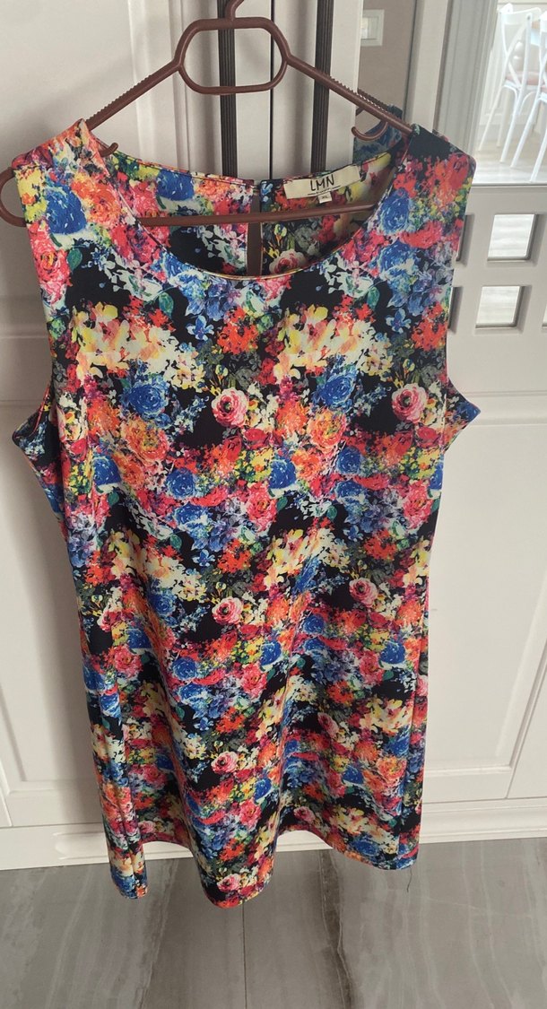 Çiçek Desenli Salaş Midi Elbise - Görsel 2