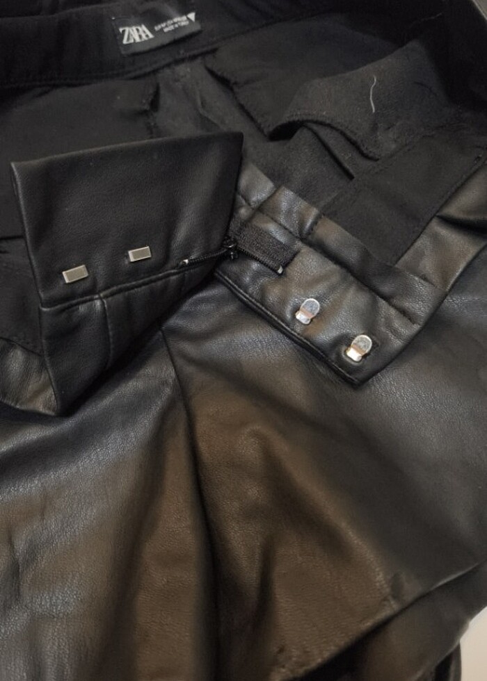 Zara Deri Şort - Görsel 4