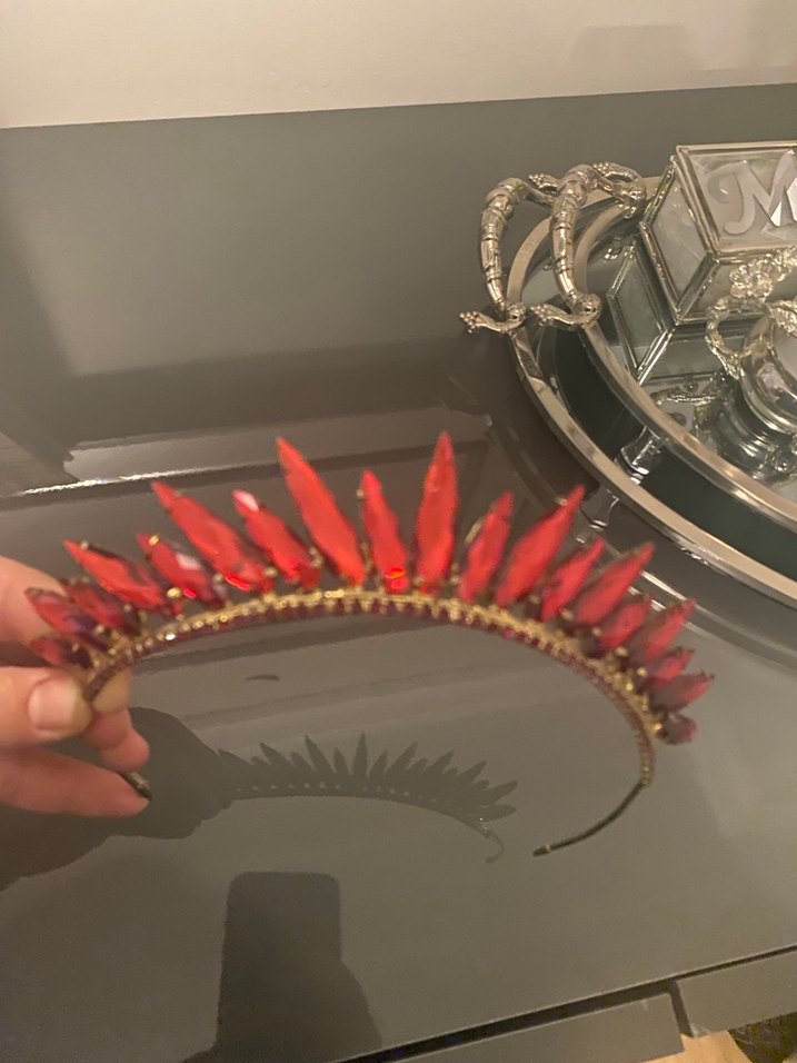 Kırmızı Parlak Cam Taşlı Saç Aksesuarı - Görsel 2