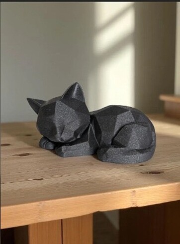 Diğer ???? 3D Baskı Siyah Kedi Dekoru