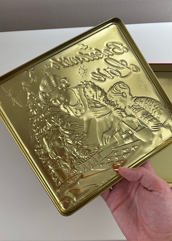 Beden Renk Almanya Yılbaşı Noel Temalı Kabartmalı Metal Teneke Kutu